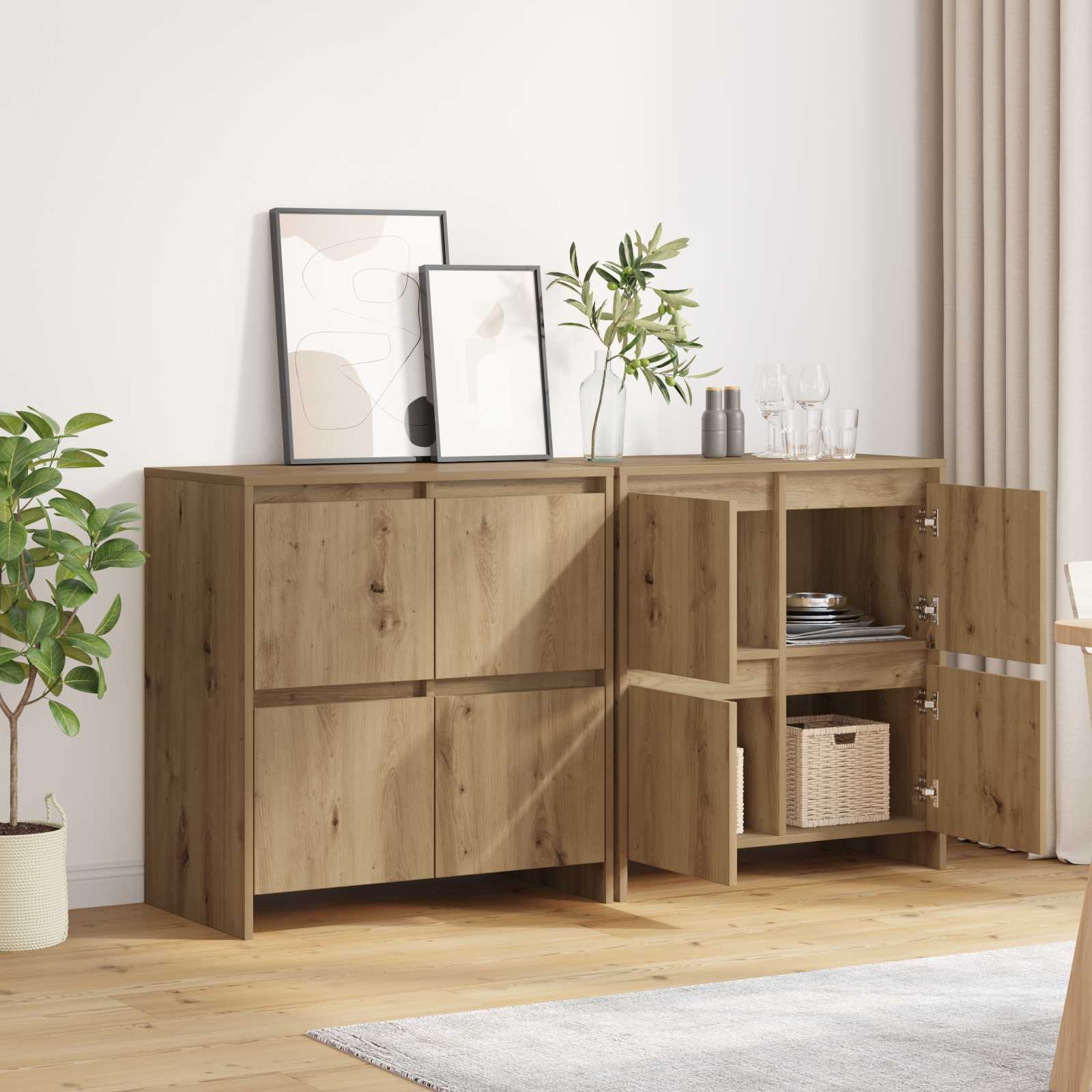 Kabalas 2 pcs artisano ąžuolo 70 x 41 x 75 cm Apdirbta mediena
