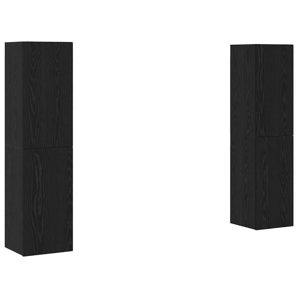 TV Cabinet Set 4 pcs black oak 30.5 x 30 x 60 cm