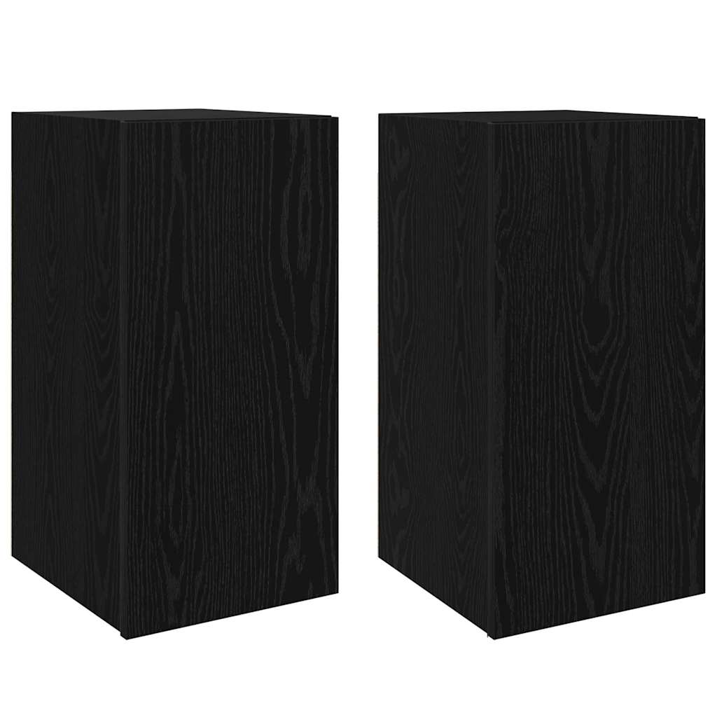 TV Cabinet Set 4 pcs black oak 30.5 x 30 x 60 cm