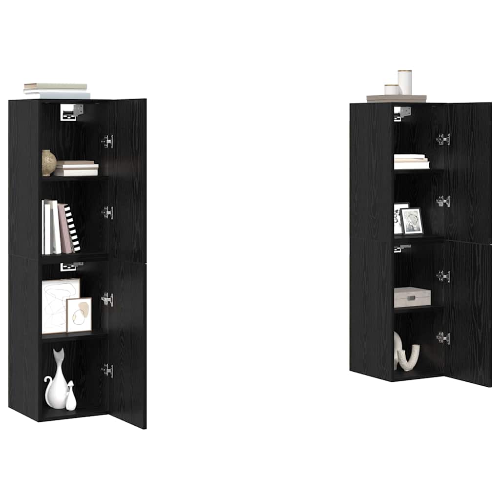 TV Cabinet Set 4 pcs black oak 30.5 x 30 x 60 cm