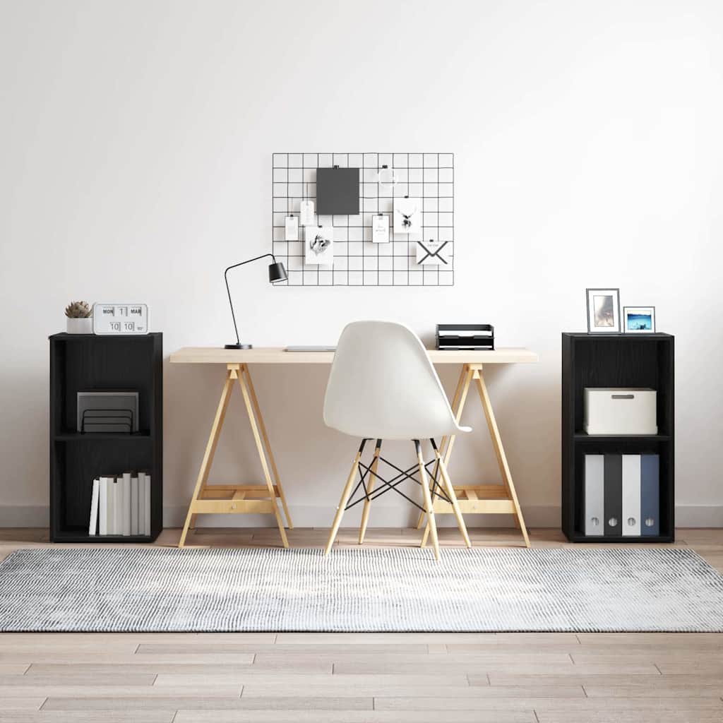 TV spintelių komplektas 2 pcs Juodas ąžuolas 37 x 35 x 72 cm