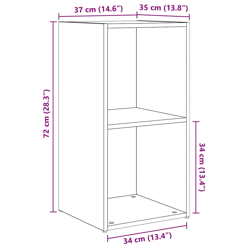 TV spintelių komplektas 2 pcs Juodas ąžuolas 37 x 35 x 72 cm