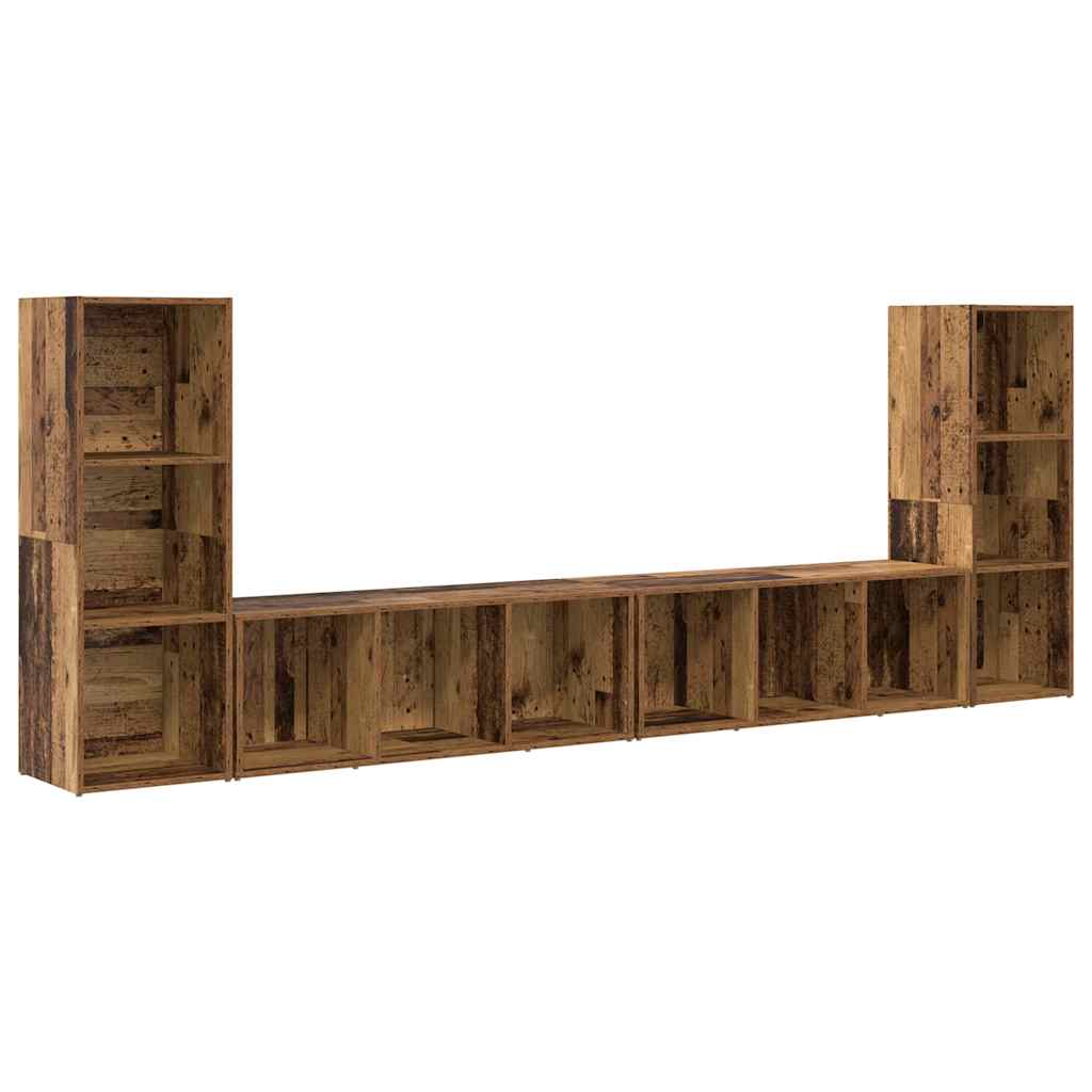 Televizoriaus spintelė 4 pcs Senas medis 37 x 35 x 107.5 cm