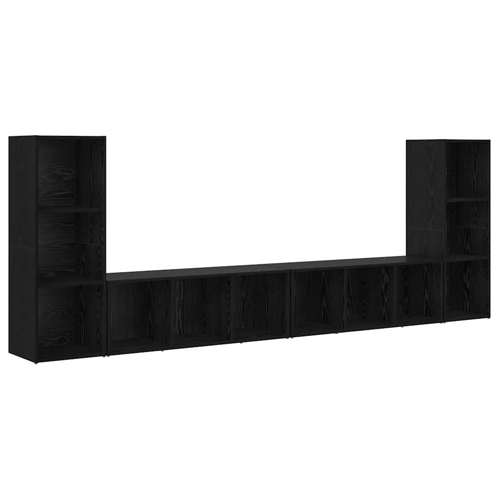 TV spintelių komplektas 4 pcs Juodas ąžuolas 37 x 35 x 107,5 cm