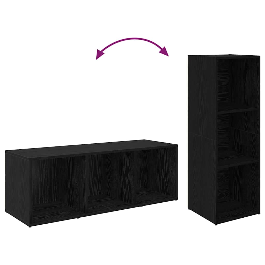 TV spintelių komplektas 4 pcs Juodas ąžuolas 37 x 35 x 107,5 cm