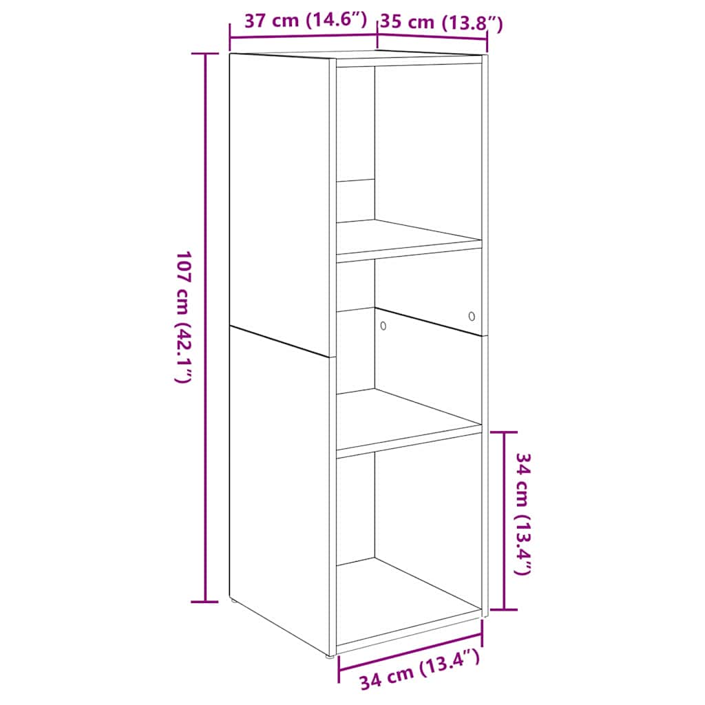 TV spintelių komplektas 4 pcs Juodas ąžuolas 37 x 35 x 107,5 cm