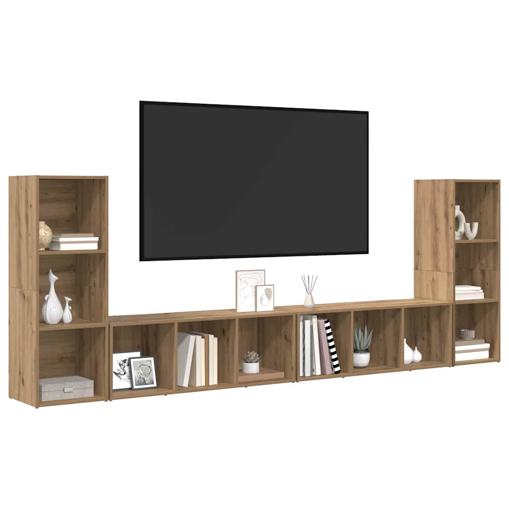 Televizoriaus spintelė 4 pcs Meistro ąžuolas 37 x 35 x 107.5 cm