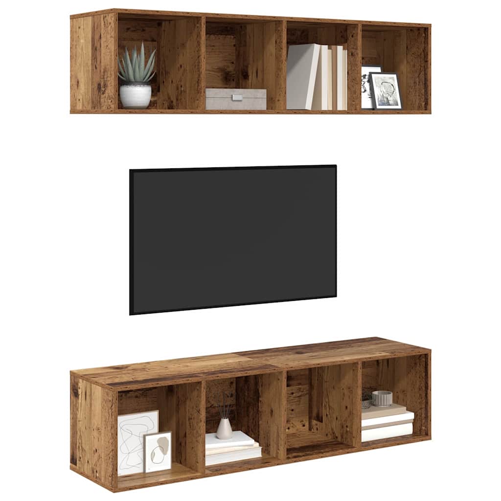 TV spintelių komplektas 2 pcs Sena mediena 37 x 37 x 142.5 cm