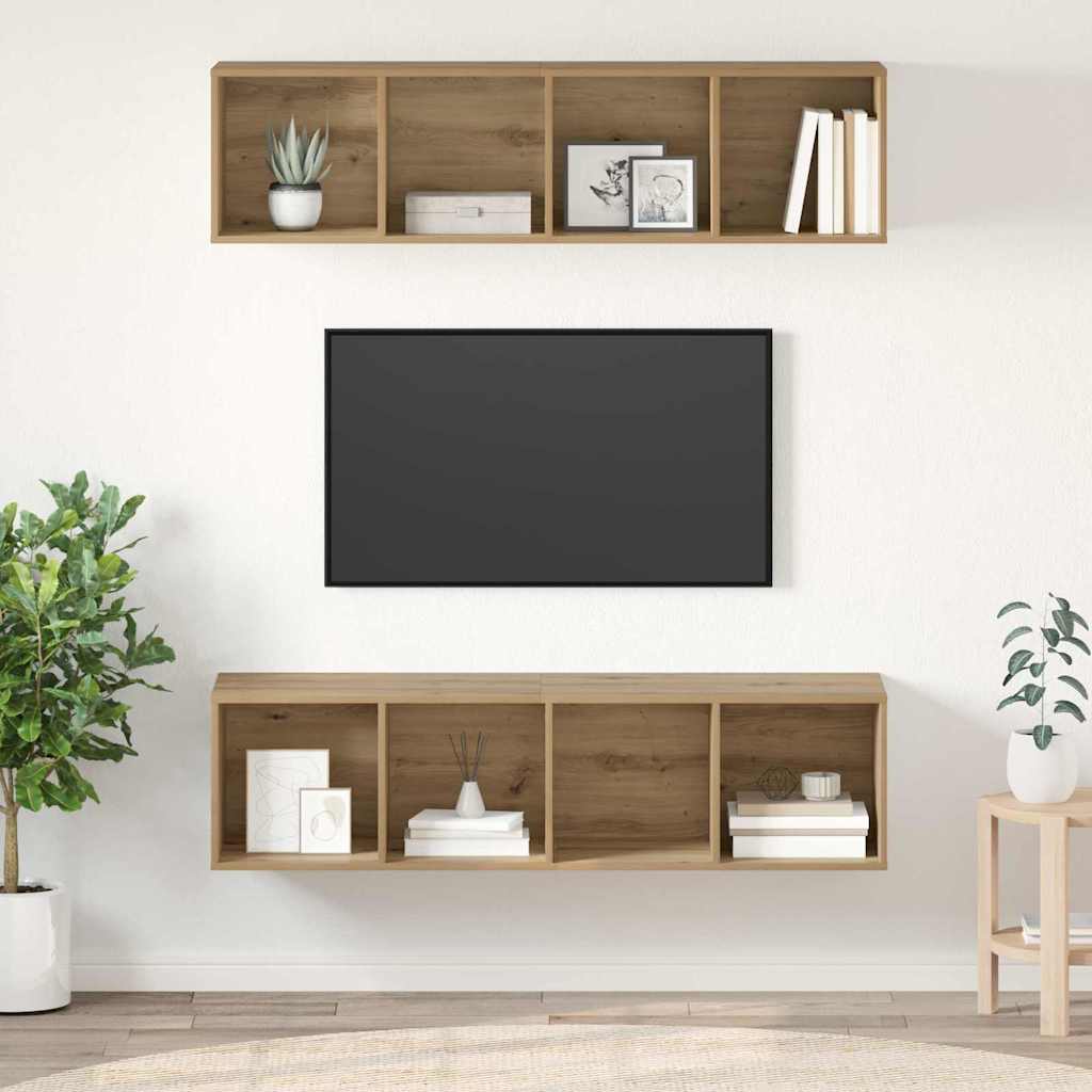 TV cabinet set with storage 2 pcs artisan oak