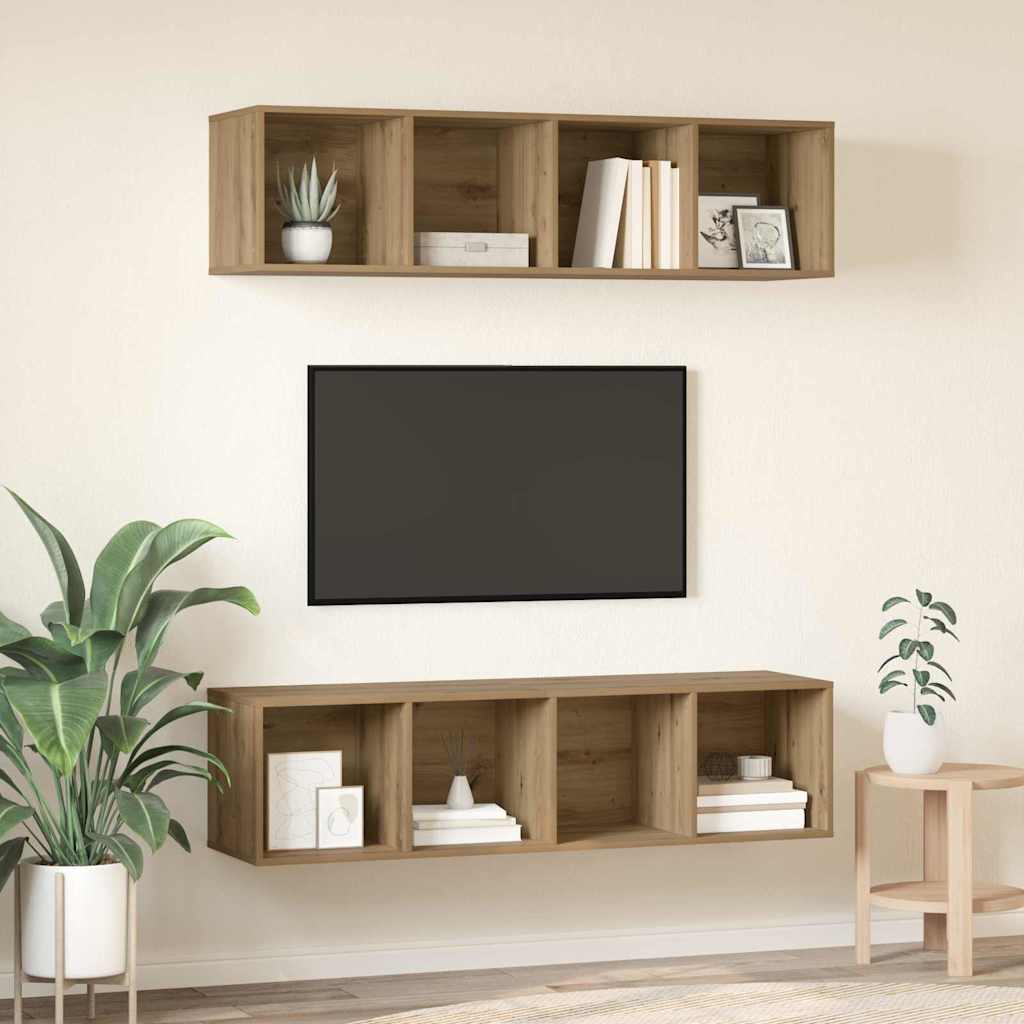 TV cabinet set with storage 2 pcs artisan oak