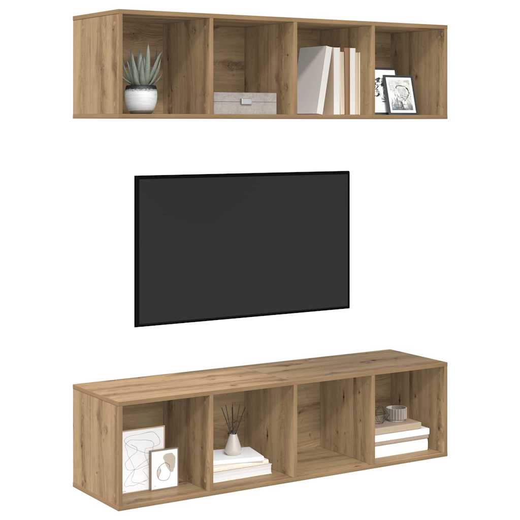 TV cabinet set with storage 2 pcs artisan oak