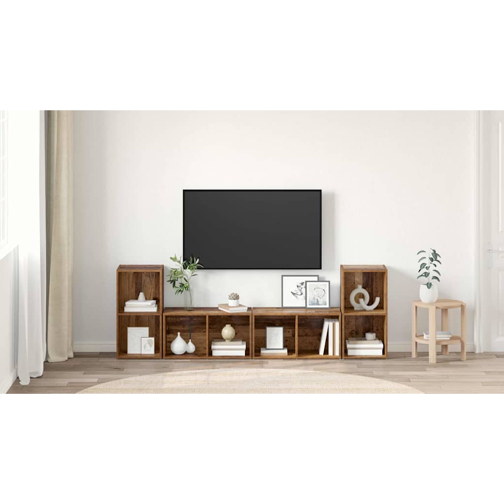 TV spintelių komplektas 4 pcs Senas medis 72 x 35 x 36.5 cm