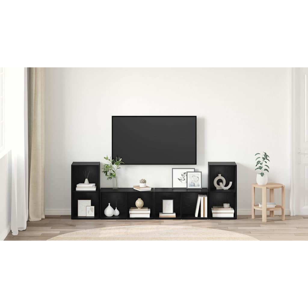 TV spintelių komplektas 4 pcs Juodas ąžuolas 72 x 35 x 36.5 cm