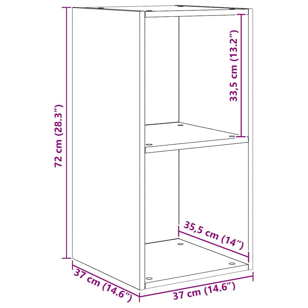 TV spintelių komplektas 4 pcs Juodas ąžuolas 37 x 37 x 72 cm