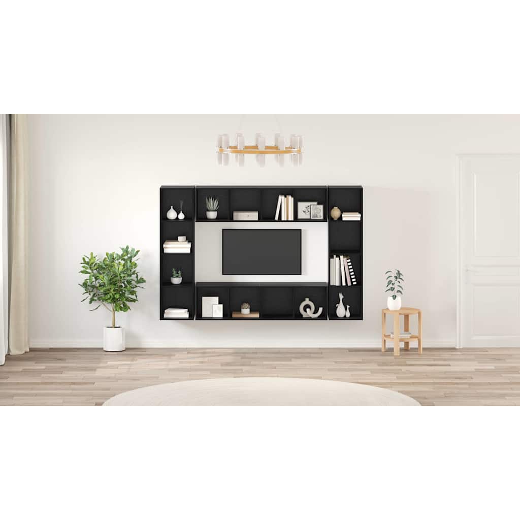 TV spintelių komplektas 4 pcs Juoda 37 x 37 x 142.5 cm