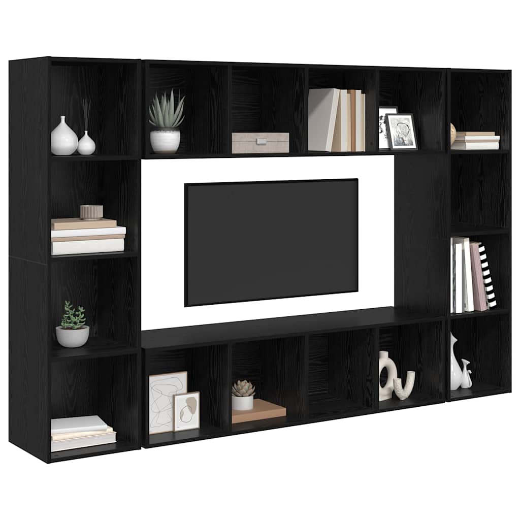 TV spintelių komplektas 4 pcs Juoda 37 x 37 x 142.5 cm