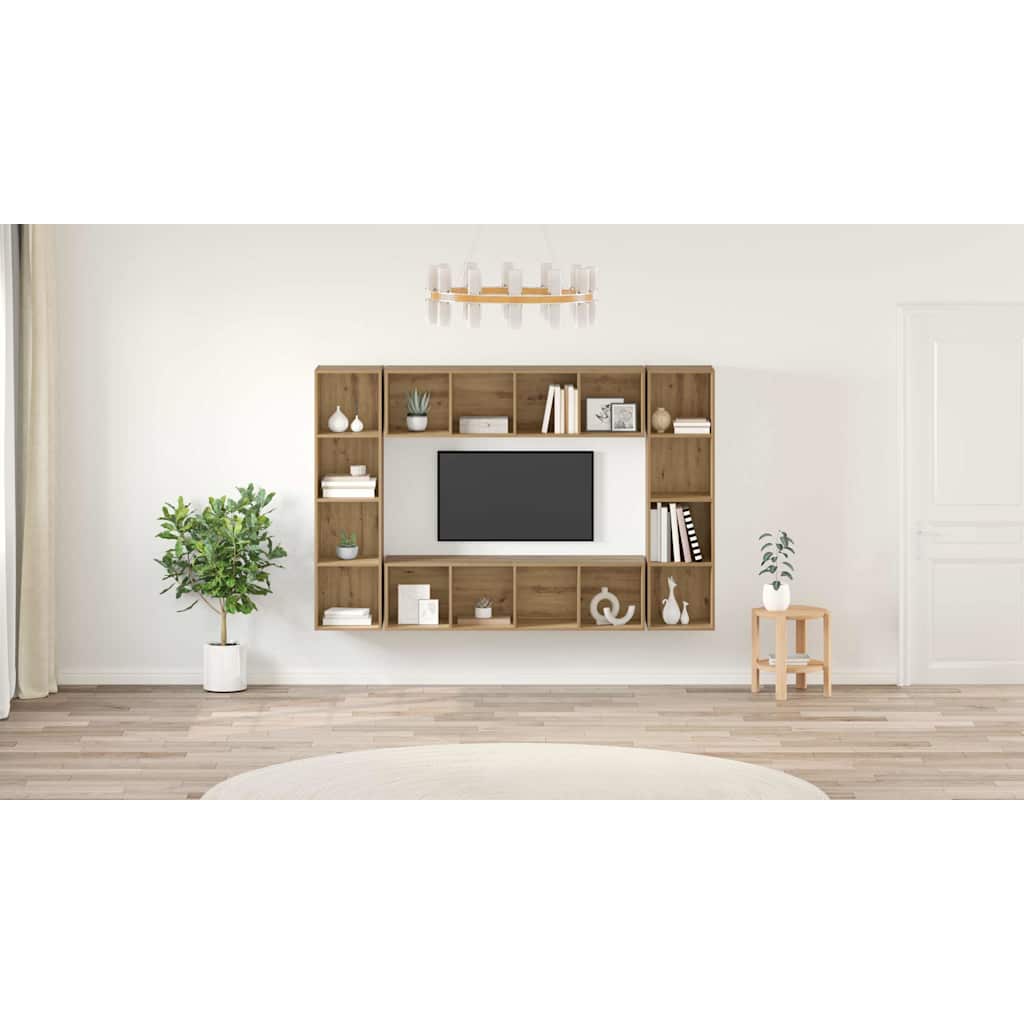 TV skapīšu komplekts 4 gab Brūns 37 x 37 x 142.5 cm