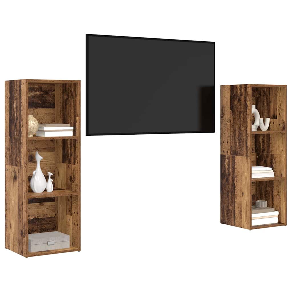 TV spintelių komplektas 2 pcs Senas medis 107 x 35 x 37 cm