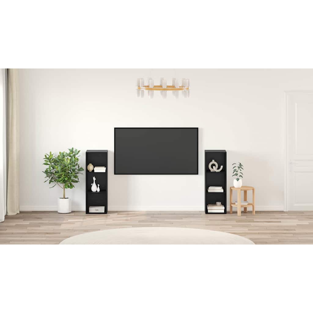TV skapīšu komplekts 2 gab. Melns ozols 107 x 35 x 37 cm