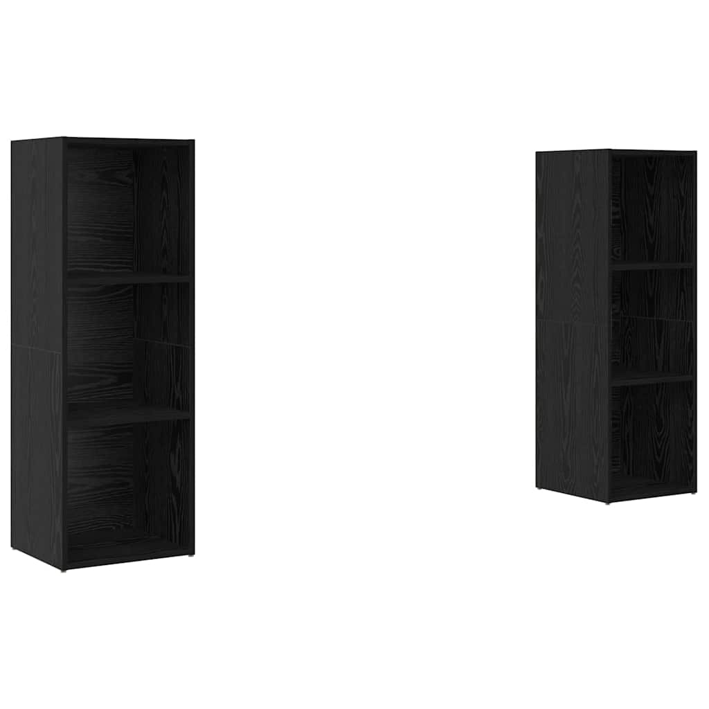 TV skapīšu komplekts 2 gab. Melns ozols 107 x 35 x 37 cm