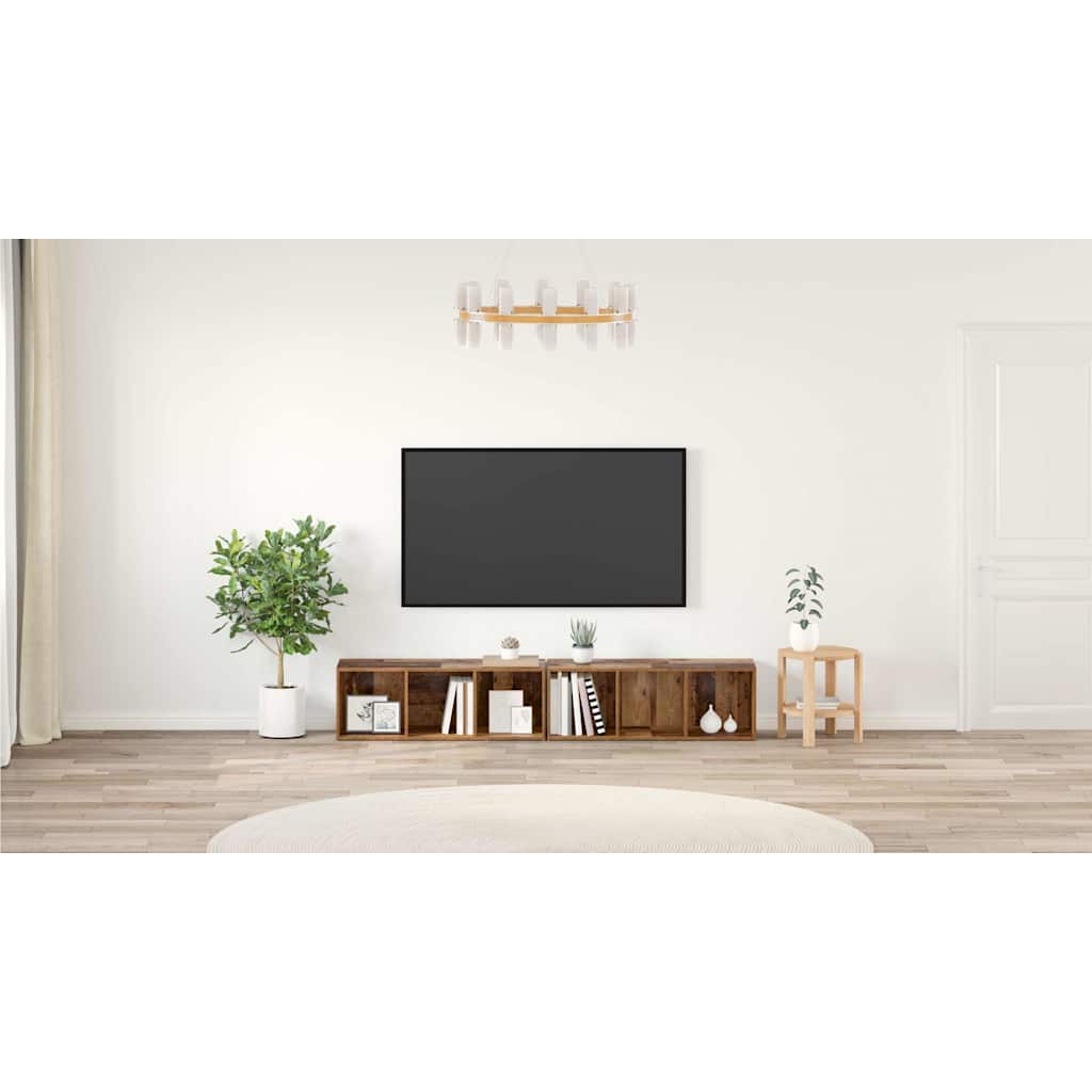 TV spintelių komplektas 2 pcs Senovinis medis 37 x 35 x 107cm