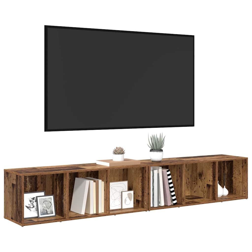 TV spintelių komplektas 2 pcs Senovinis medis 37 x 35 x 107cm