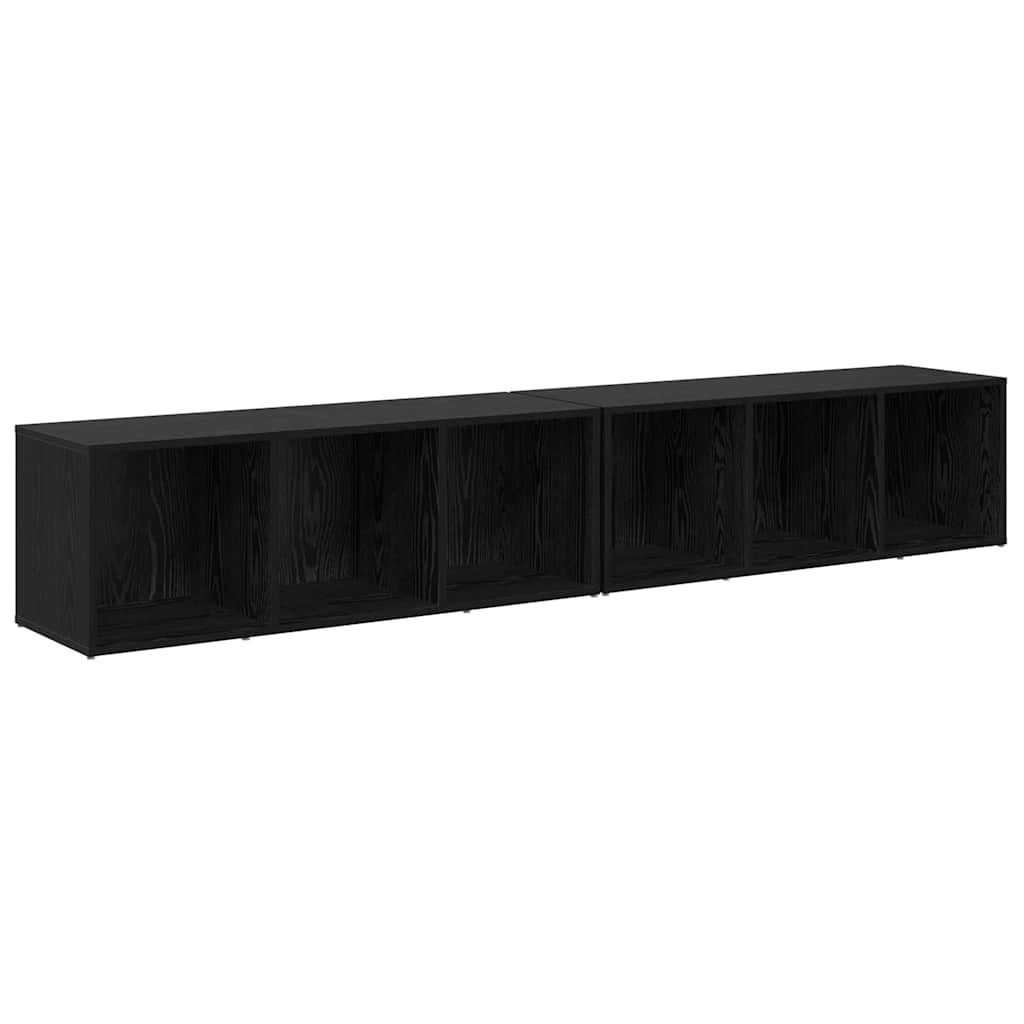 TV spintelių komplektas 2 pcs Juodas ąžuolas 37 x 35 x 107cm