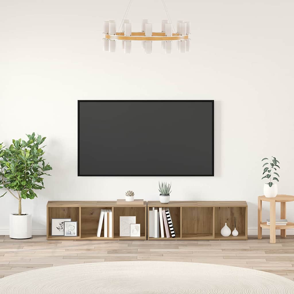 TV spintelių komplektas 2 pcs Amatininkų ąžuolas
