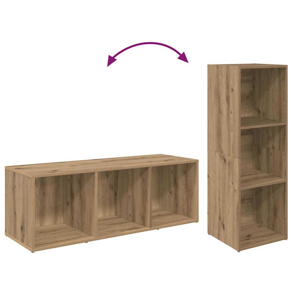 Televizoriaus spintelė 3 pcs artisano ąžuolo 37 x 35 x 107.5 cm