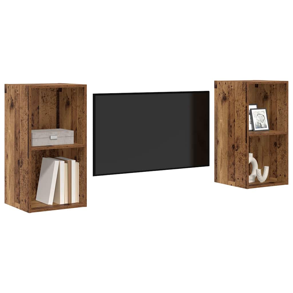 Sieninis televizoriaus stovas 2 pcs Senas medis 37 x 37 x 72 cm