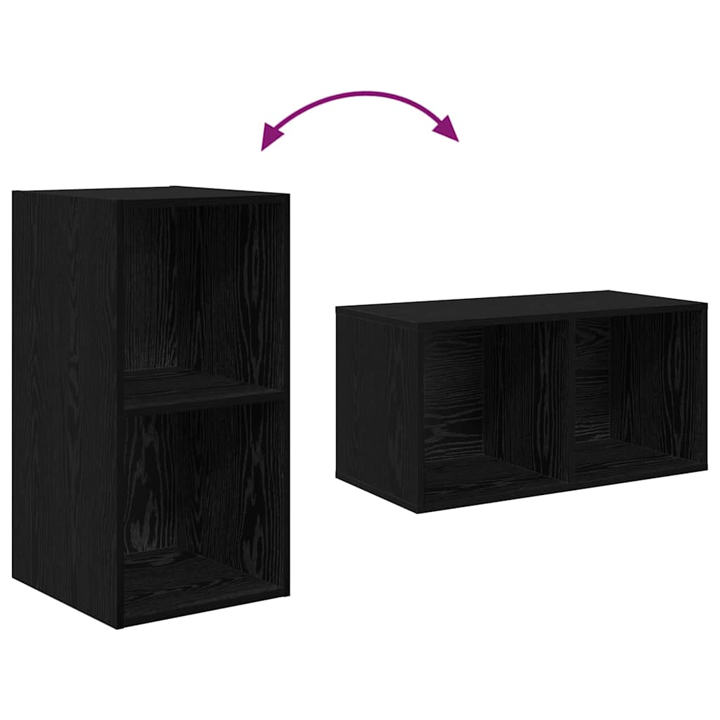 Sieninis televizoriaus stovas 2 pcs Juodas ąžuolas