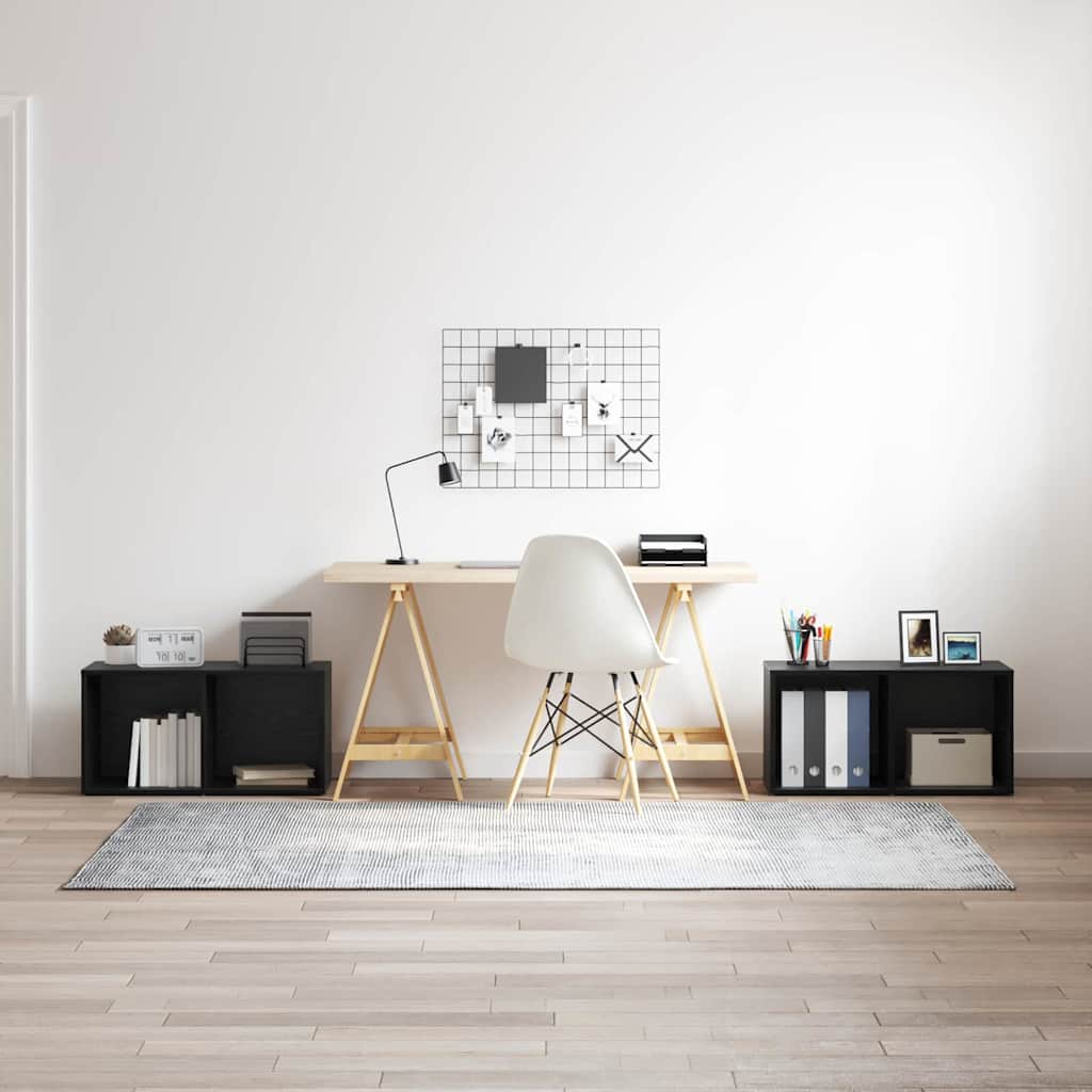 TV spintelių komplektas 2 pcs Juodas ąžuolas 72 x 35 x 36.5 cm
