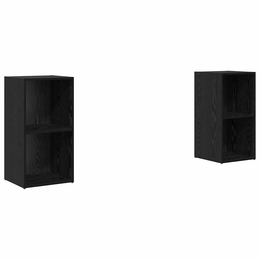 TV spintelių komplektas 2 pcs Juodas ąžuolas 72 x 35 x 36.5 cm