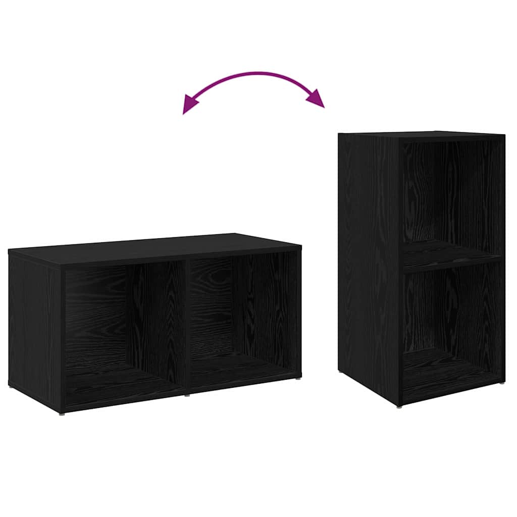 TV spintelių komplektas 2 pcs Juodas ąžuolas 72 x 35 x 36.5 cm