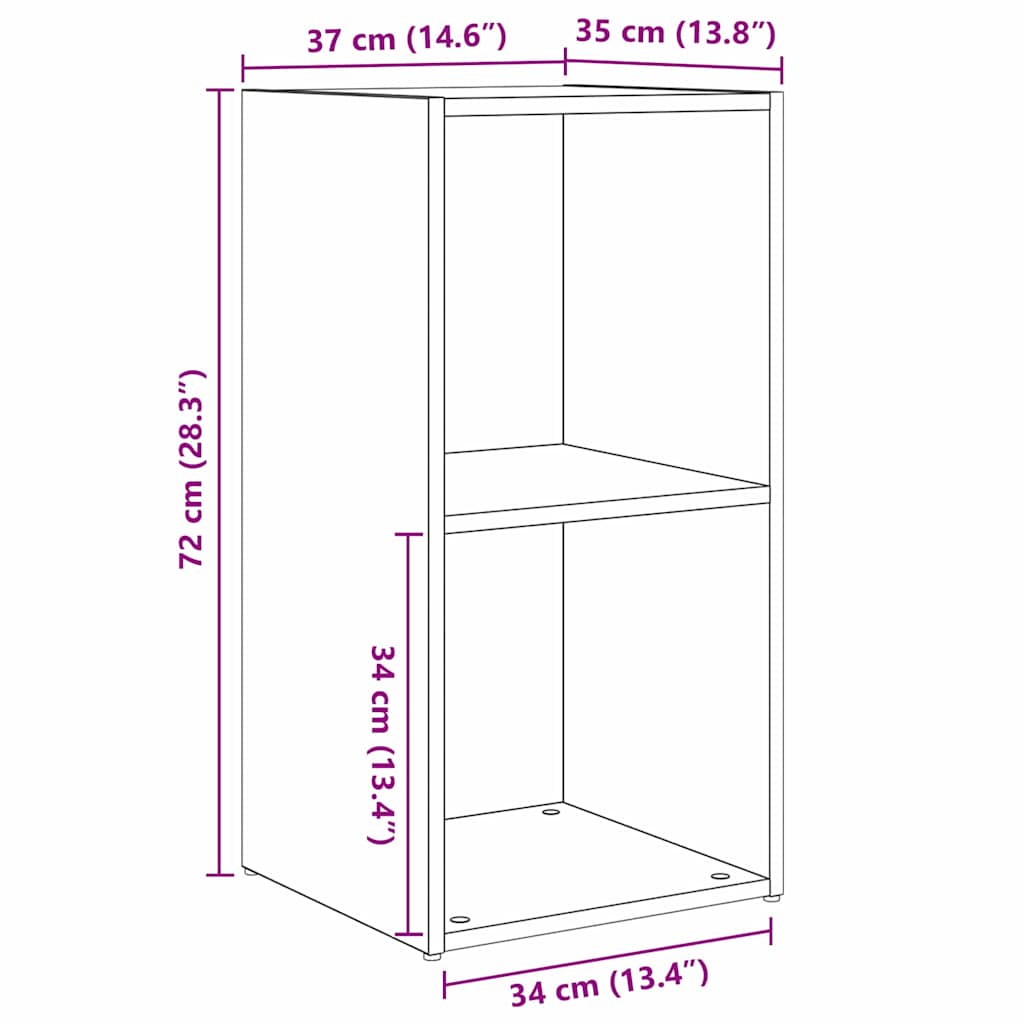 TV spintelių komplektas 2 pcs Juodas ąžuolas 72 x 35 x 36.5 cm