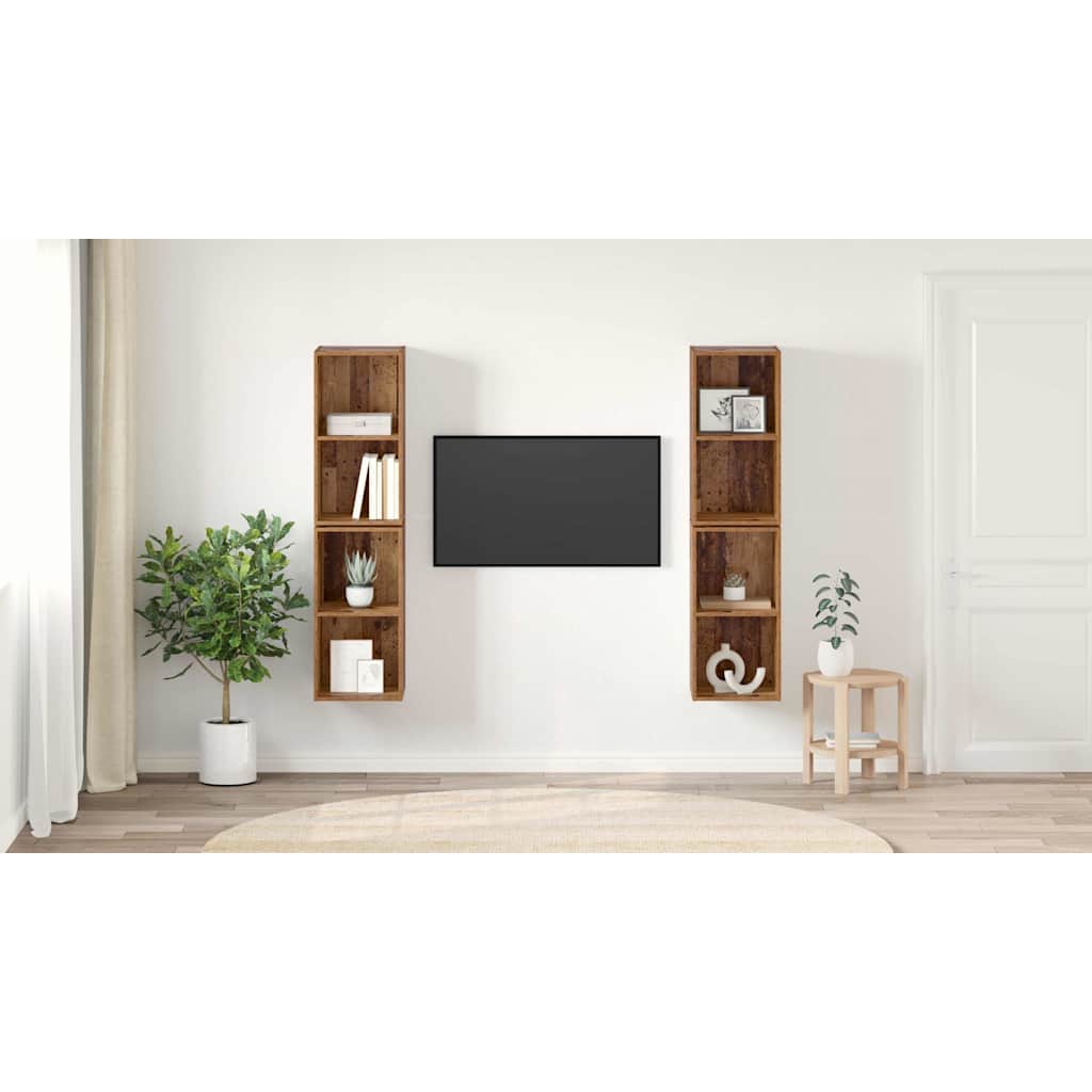 Sieninis televizoriaus stovas 4 pcs Senas medis 37 x 37 x 72 cm