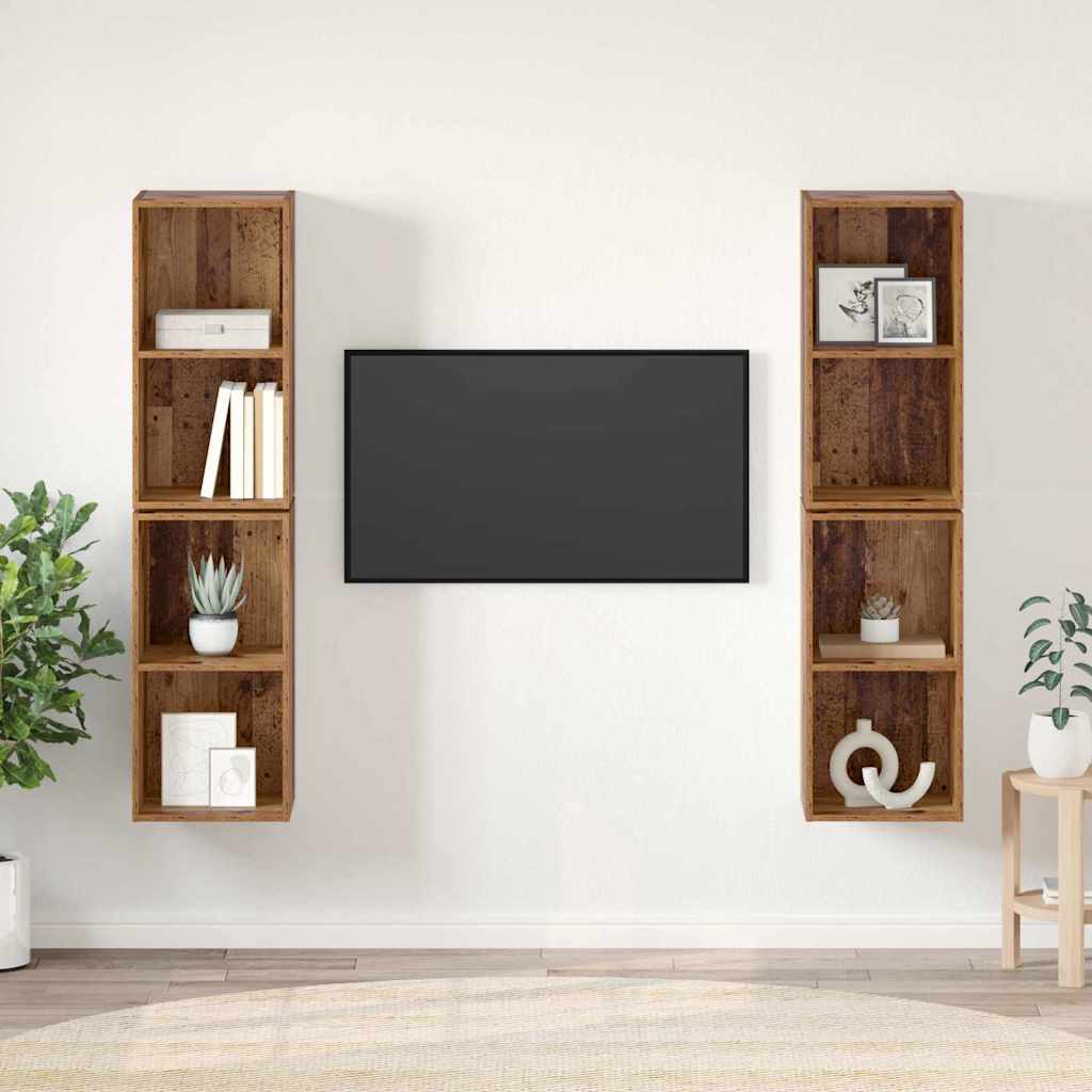 Sienas televizora statīvs 4 gab. Vecs koks 37 x 37 x 72 cm