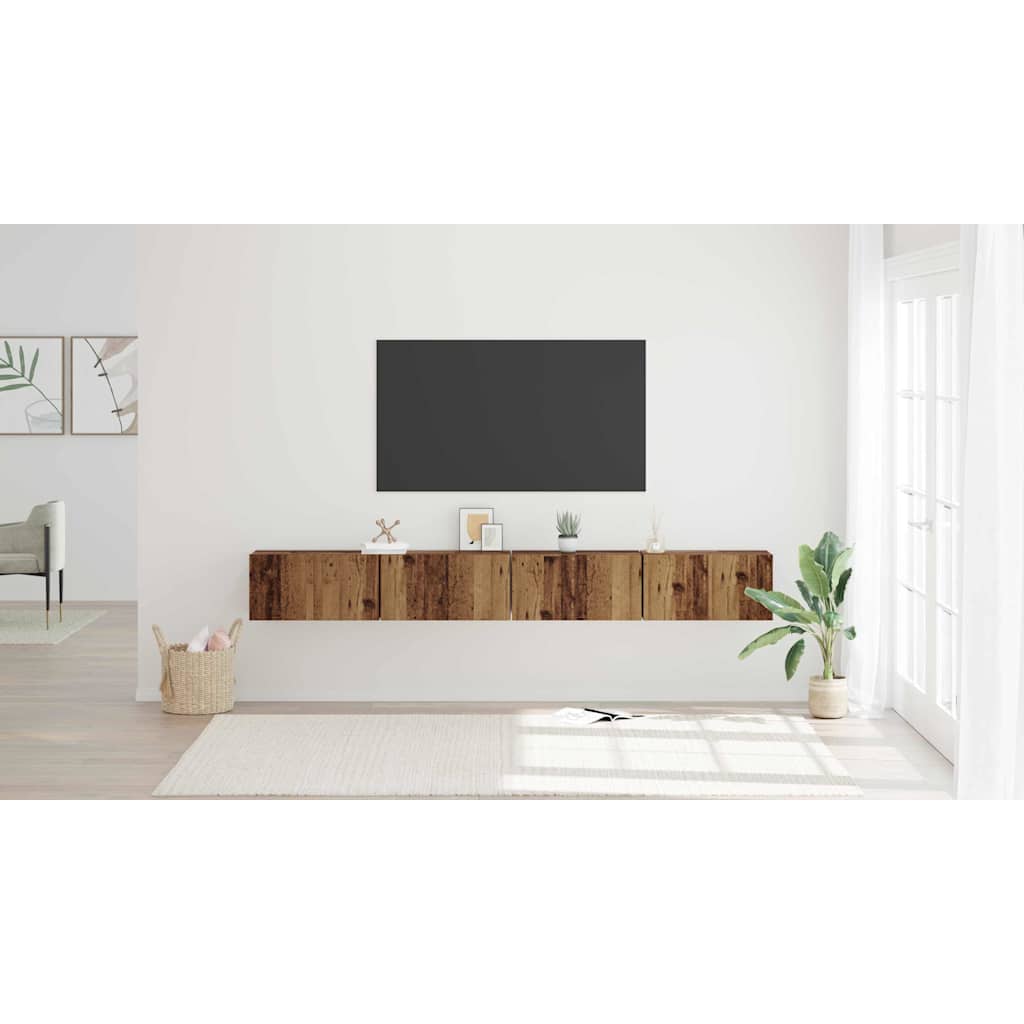 TV spintelių komplektas 4 pcs Senovinis medis 60 x 30 x 30 cm