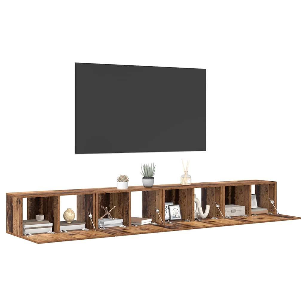 TV spintelių komplektas 4 pcs Senovinis medis 60 x 30 x 30 cm