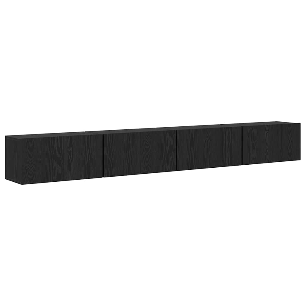 TV spintelių komplektas 4 pcs Juodas ąžuolas 60 x 30 x 30 cm