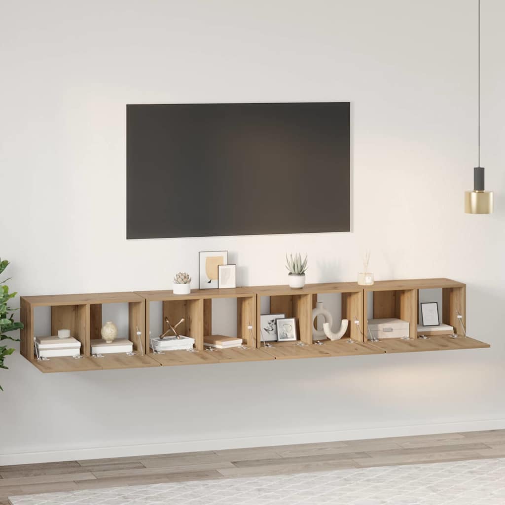 TV spintelių komplektas 4 pcs Amatininkų ąžuolas