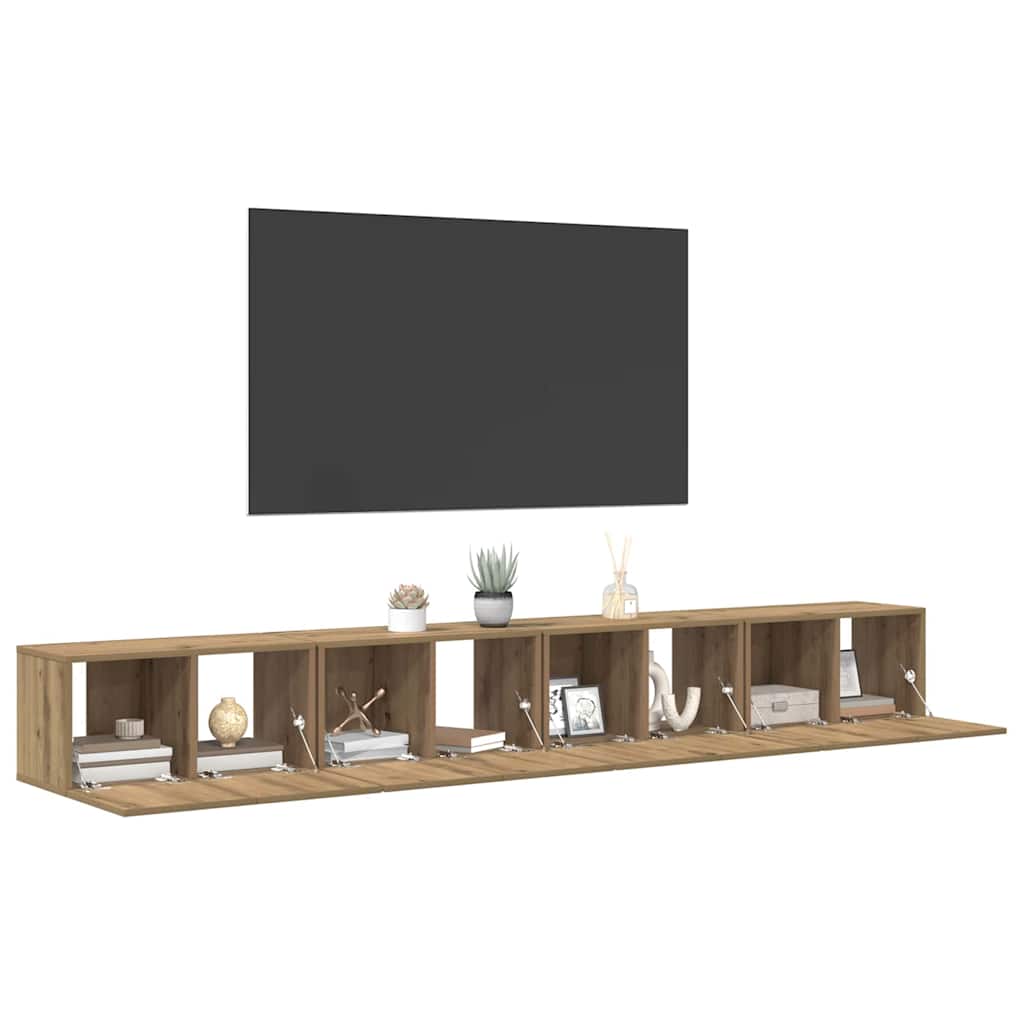 TV spintelių komplektas 4 pcs Amatininkų ąžuolas