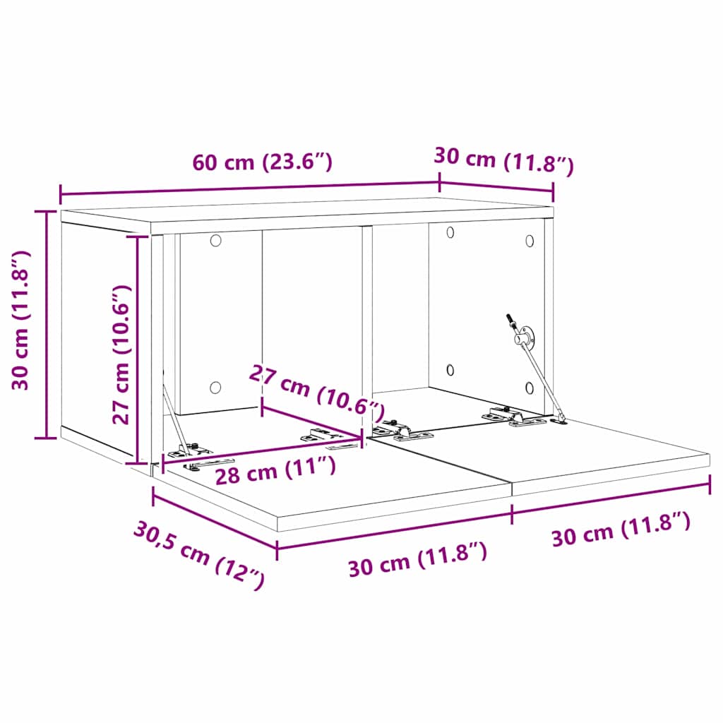 TV spintelių komplektas 4 pcs Amatininkų ąžuolas