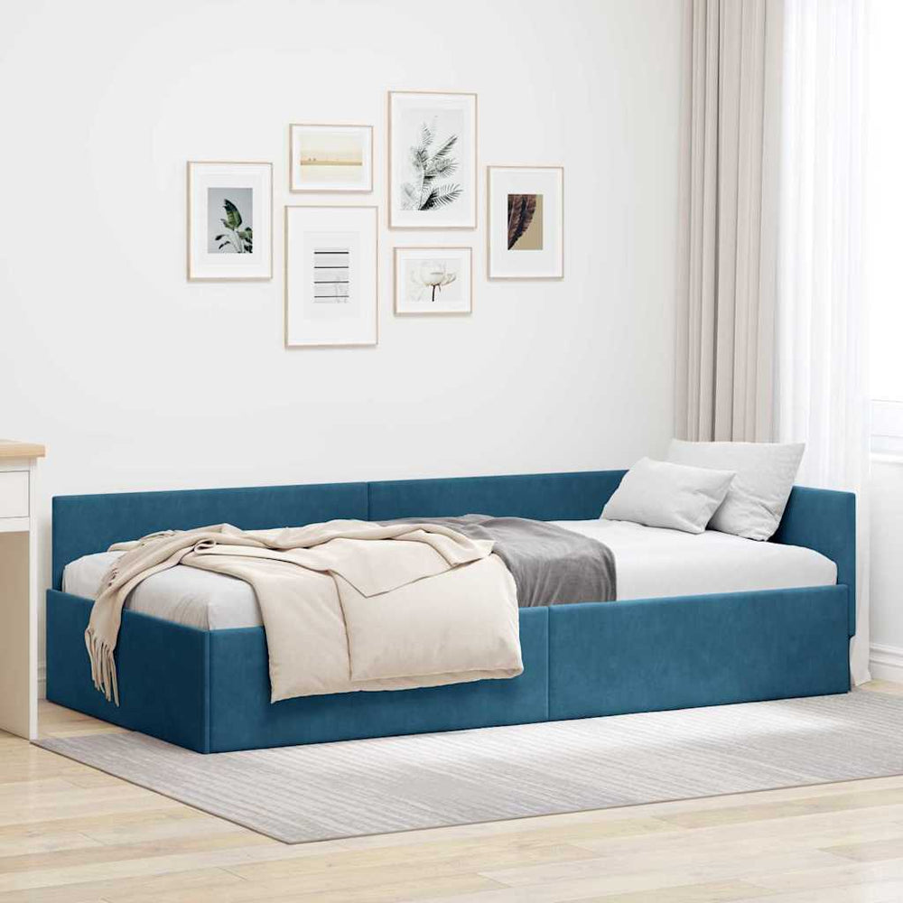 Kampinė lovos konstrukcija Kita Mėlyna 80 x 200 cm