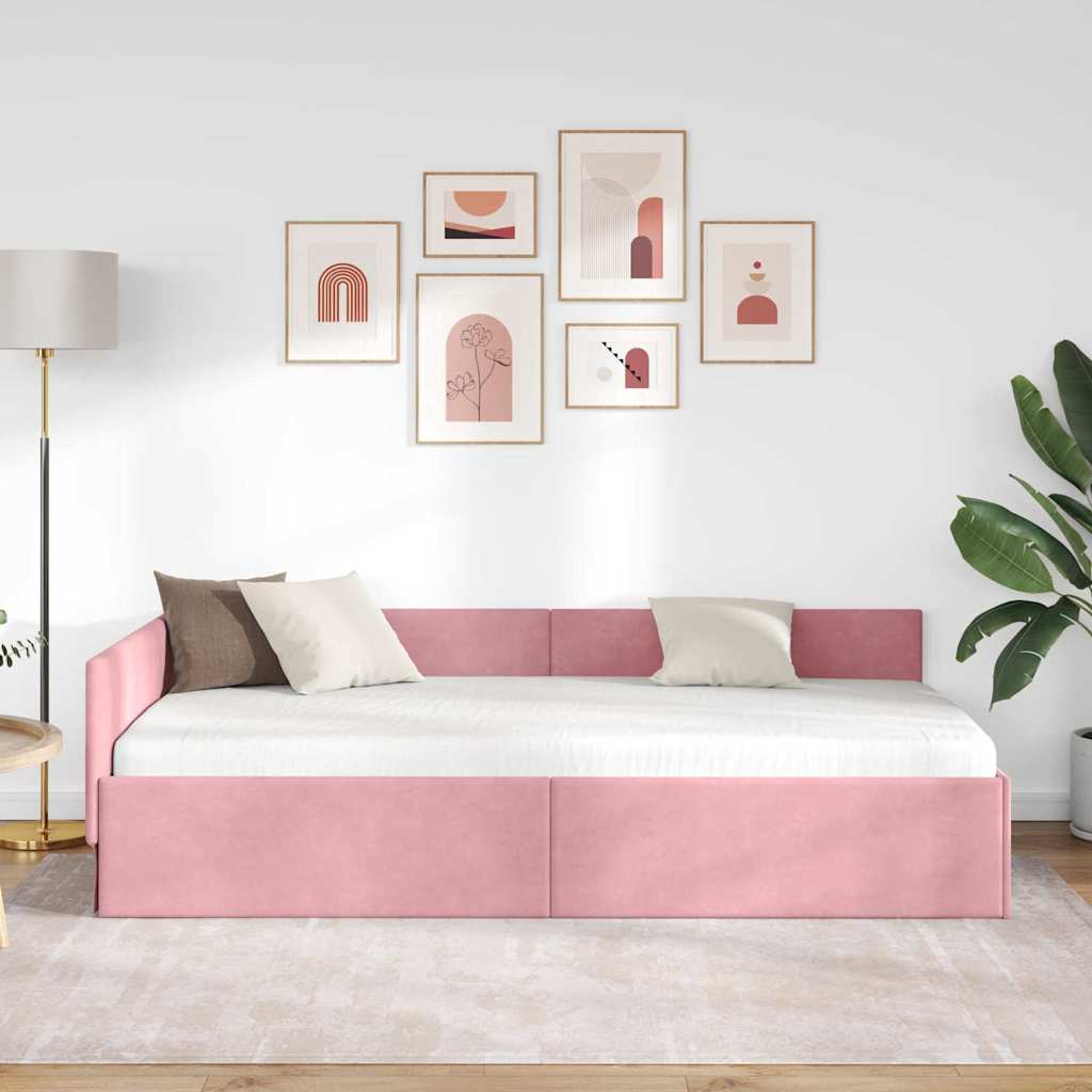 Kampinė lovos konstrukcija Kita Rožinė 80 x 200 cm