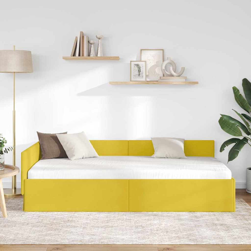Kampinė lovos konstrukcija Kita Geltona 80 x 200 cm