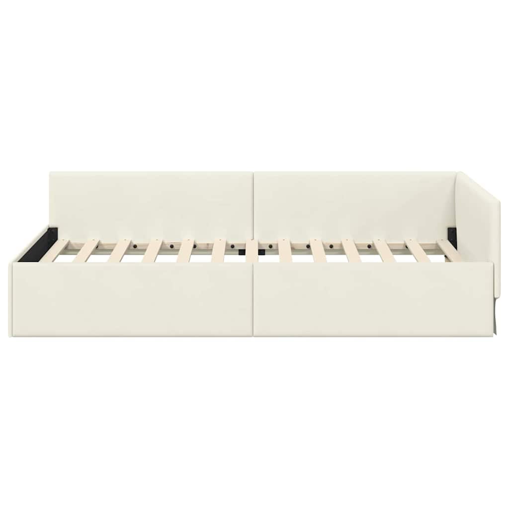 Kampinė lovos konstrukcija Kita Kreminė 80 x 200 cm