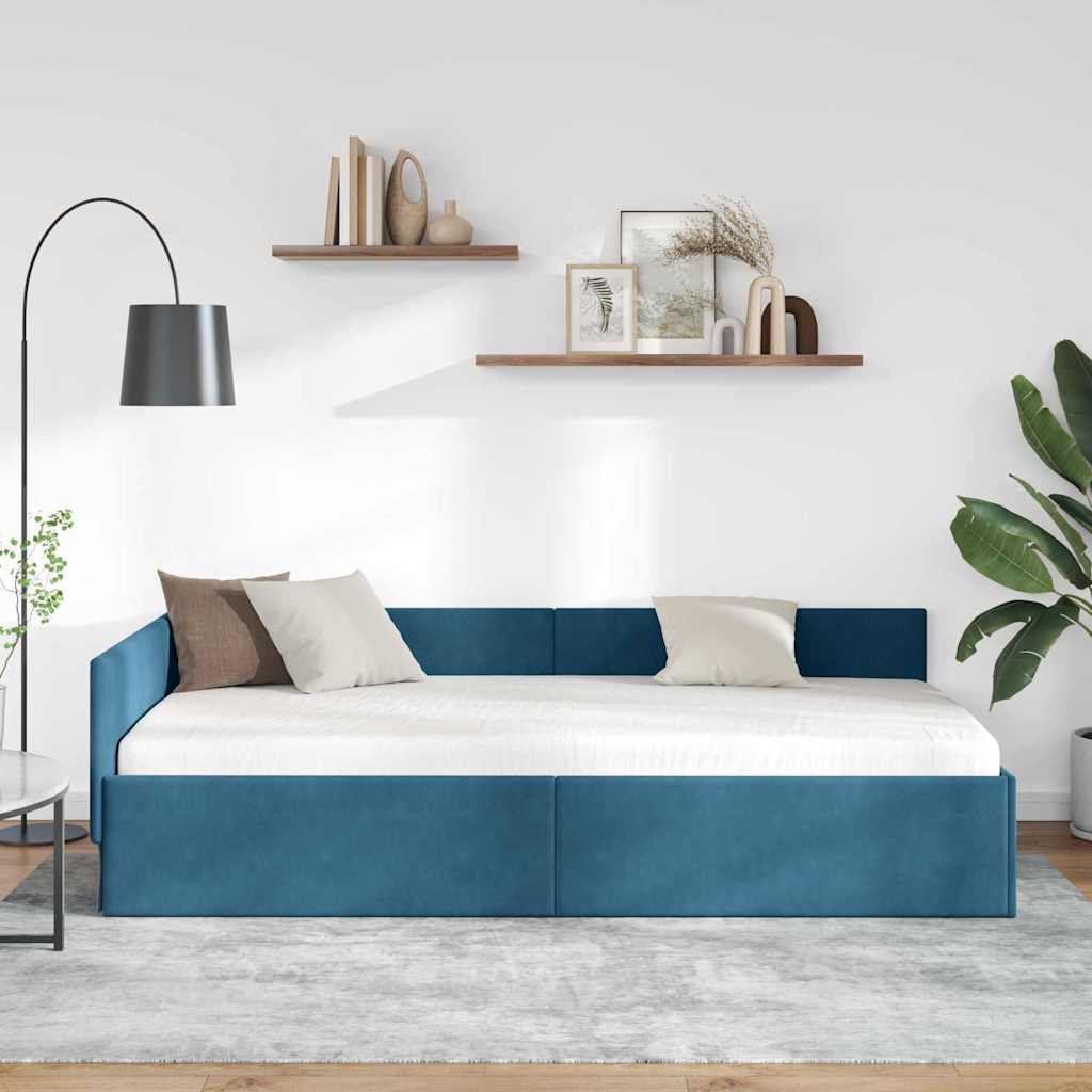 Kampinė lovos konstrukcija Kita Mėlyna 90 x 190 cm