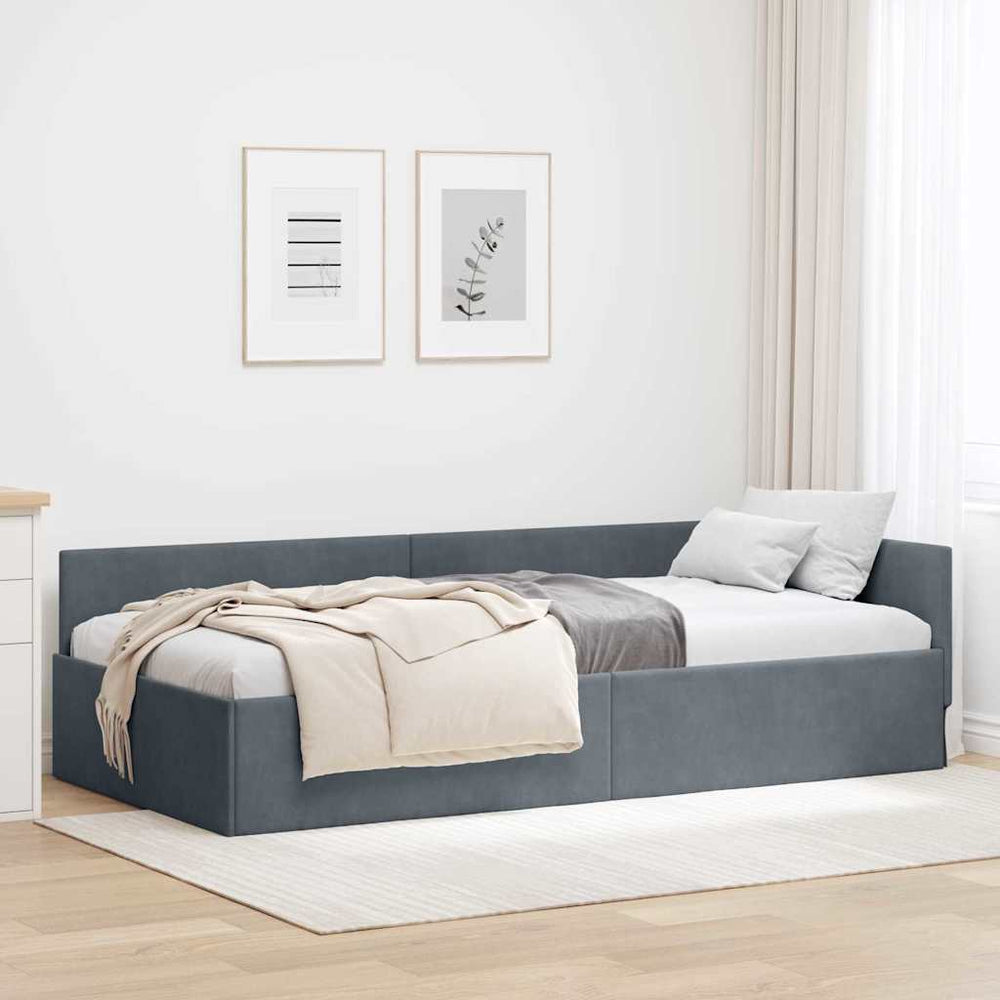 Kampinė lovos konstrukcija Kita Tamsiai pilka 90 x 200 cm