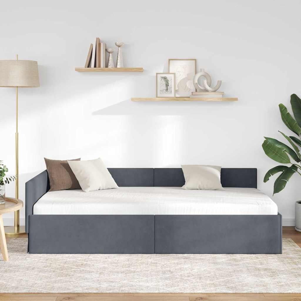 Kampinė lovos konstrukcija Kita Tamsiai pilka 90 x 200 cm